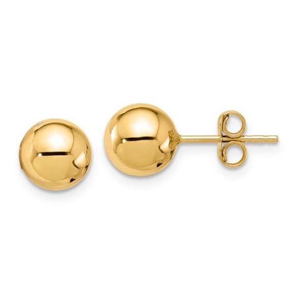 Jewelry - 14k Yellow Gold (8mm) Ball Stud Earrings